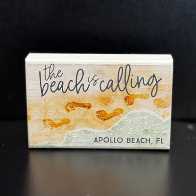 Sincere Surroundings Home Gifts -Beach Calling Footprints / Apollo Beach  3.5" x 5.5"