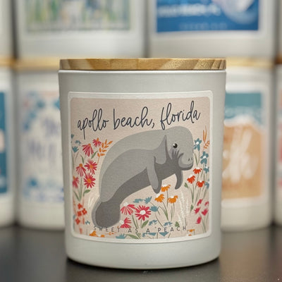 Candles By Sincere Surroundings - Manatee Pink Flower - Apollo Beach / Sweet As A Peach