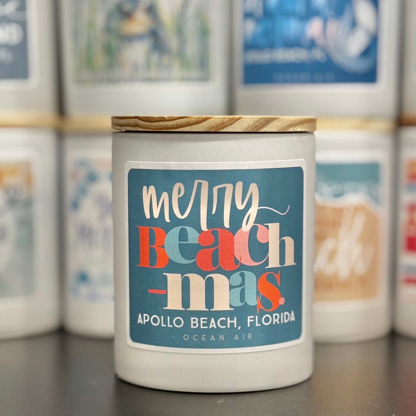 Winter Holiday Candles By Sincere Surroundings - Candle - Merry Beach-Mas Apollo Beach - Ocean Air