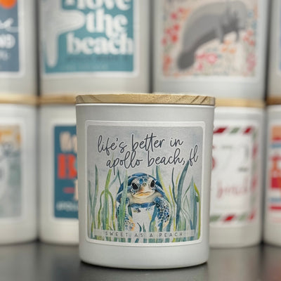 Candles By Sincere Surroundings - Life's Better Turtle - Apollo Beach / Sweet As A Peach