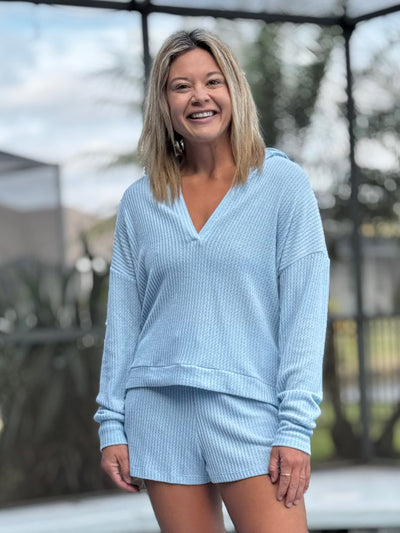 Loungewear By Jantzen - Waffle Long Sleeve / Angel Falls