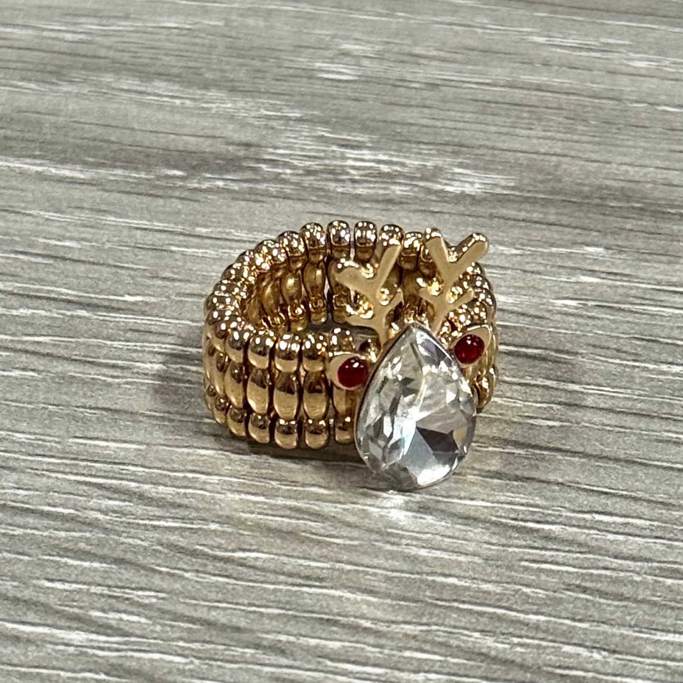 The Coco + Carmen Holiday Ring Collection - Reindeer Stretch - Gold