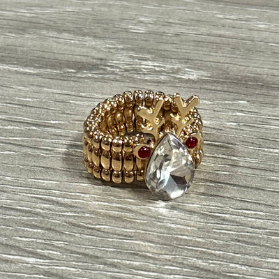 The Coco + Carmen Holiday Ring Collection - Reindeer Stretch - Gold