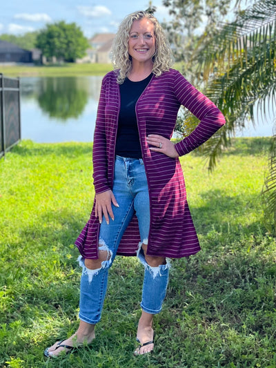 Coastal Cardigan - Berry