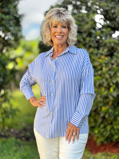The Kathryn Top - Blue Stripe