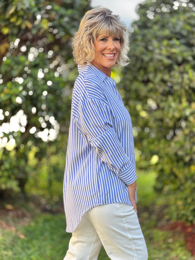 The Kathryn Top - Blue Stripe