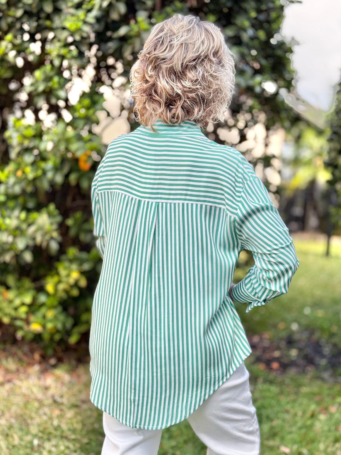The Kathryn Top - Green Stripe