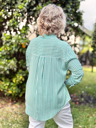 The Kathryn Top - Green Stripe