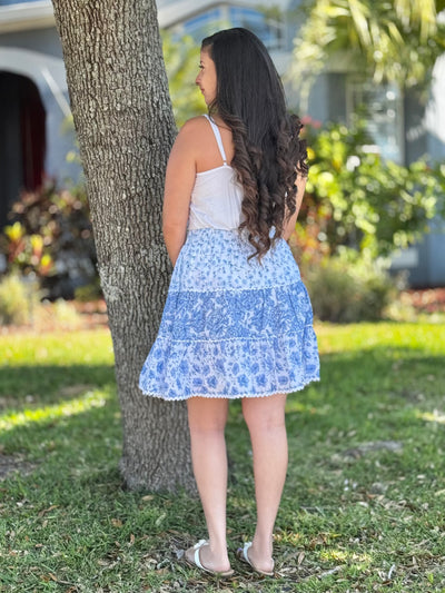The Garden Party Skirt By Simply Southern - Blue