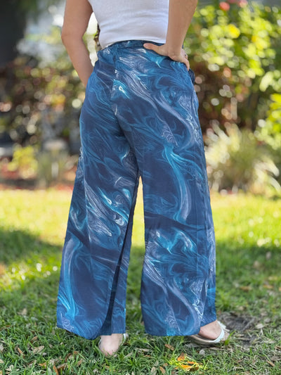 Oceanside Palazzo Pants - Deep Blue