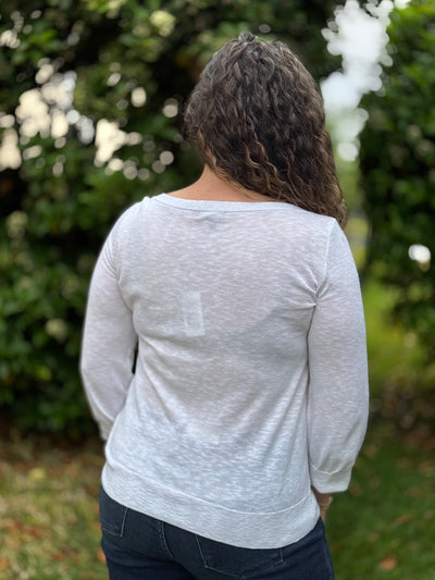 3/4 Sleeve Knit Breton In White By Hatley