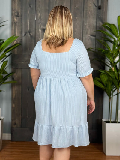 Radiantly Ribbed Babydoll Dress By Simply Southern - Ice