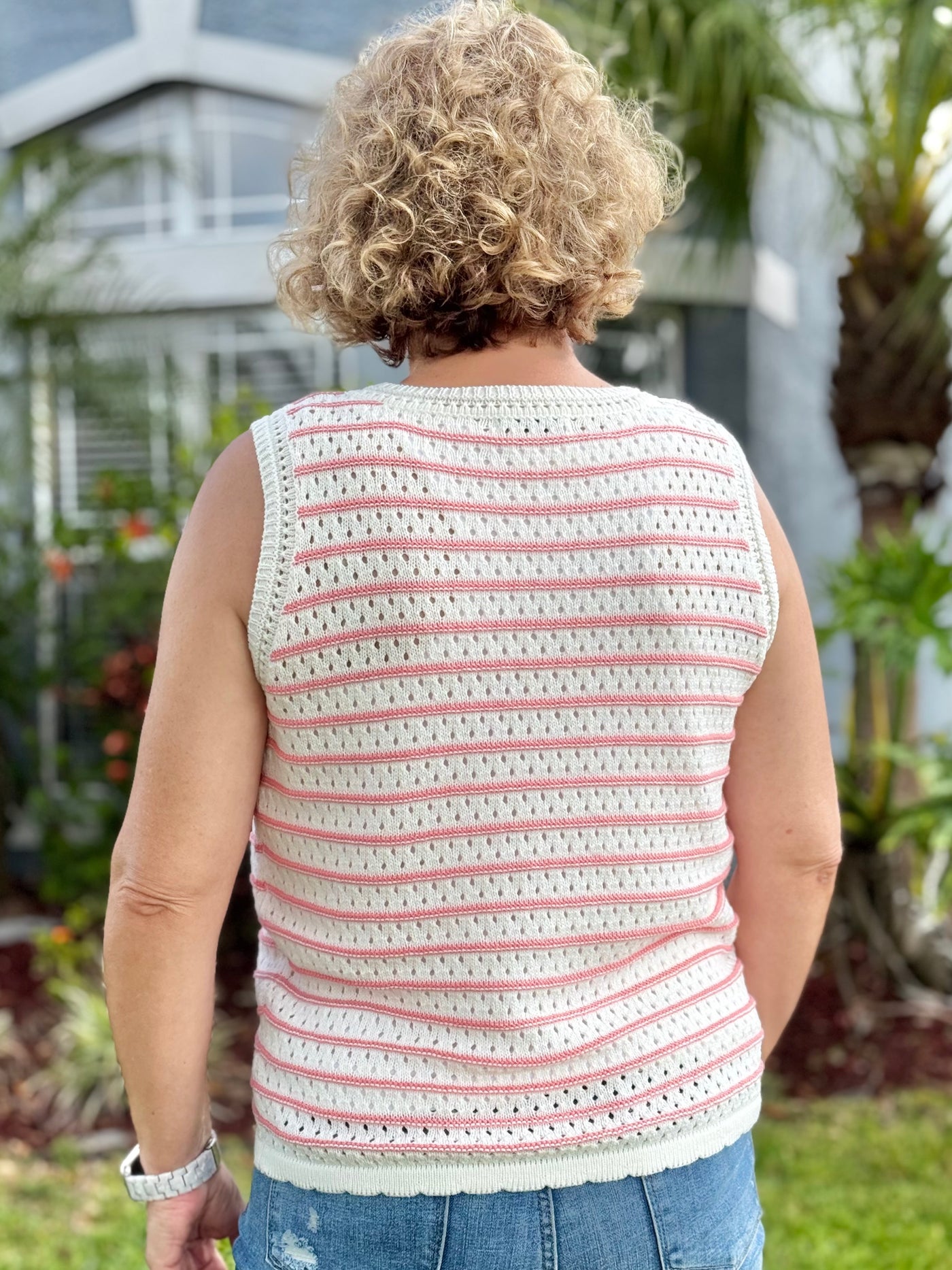 The Sunrise Sailing Tank - Ivory/Coral