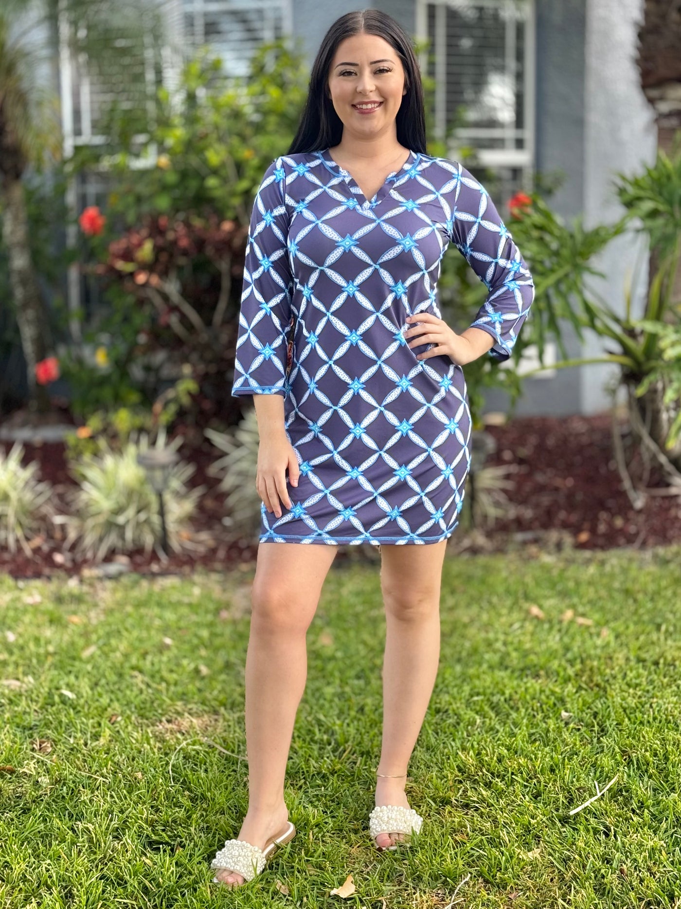 Notch Neck Dress In Diamond Ikat By Hatley