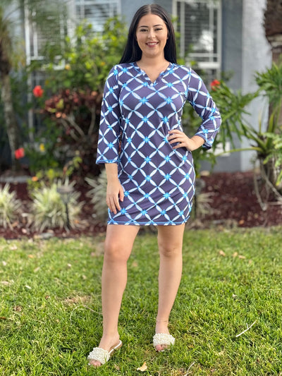 Notch Neck Dress In Diamond Ikat By Hatley