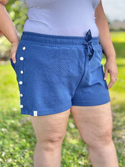Queen Of The Country Club Shorts By Simply Southern - Deep Sea