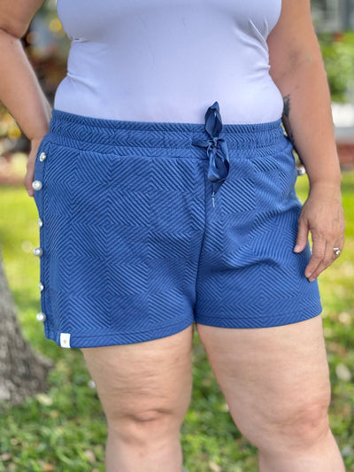Queen Of The Country Club Shorts By Simply Southern - Deep Sea