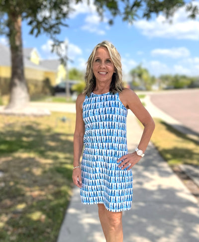 Tank Dress In Painted Triangles By Capelton Road