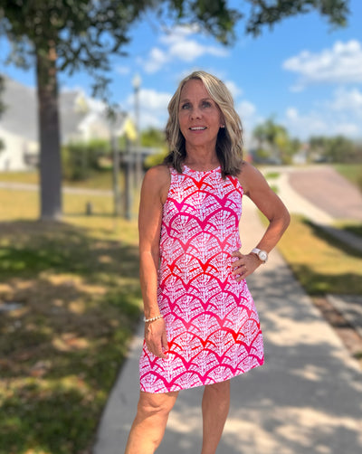 Tank Dress In Cabana Rainbow By Capelton Road