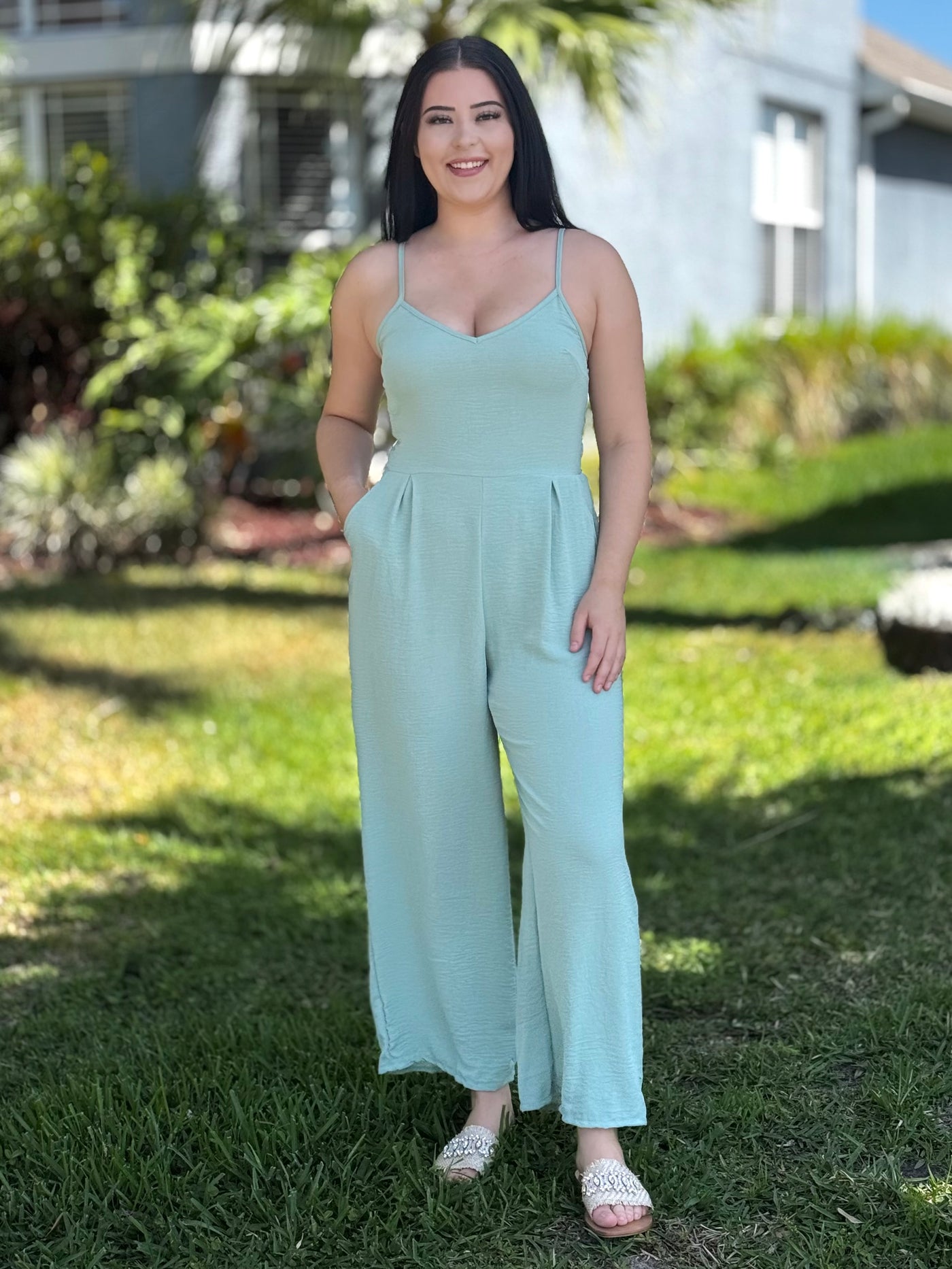 The Hilary Jumpsuit - Sage