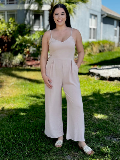 The Hilary Jumpsuit - Tan