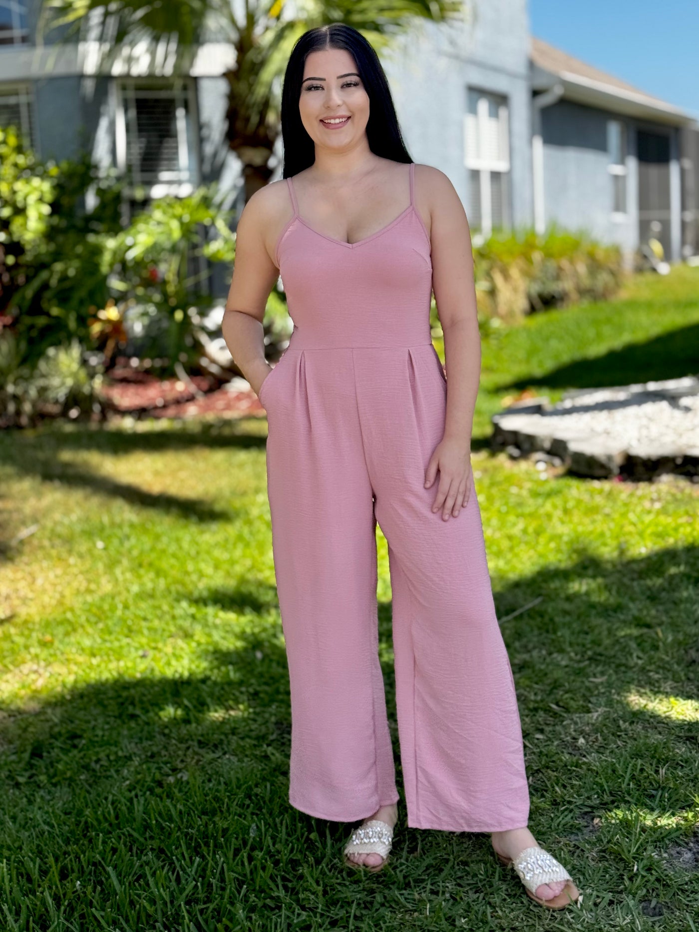 The Hilary Jumpsuit - Blush