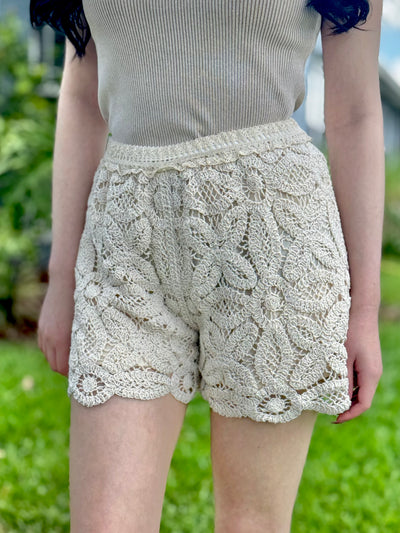 The Ashton Collection - Crochet Shorts / Tan