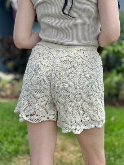 The Ashton Collection - Crochet Shorts / Tan