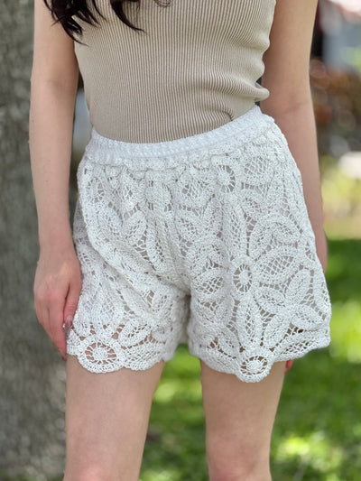 The Ashton Collection - Crochet Shorts / White