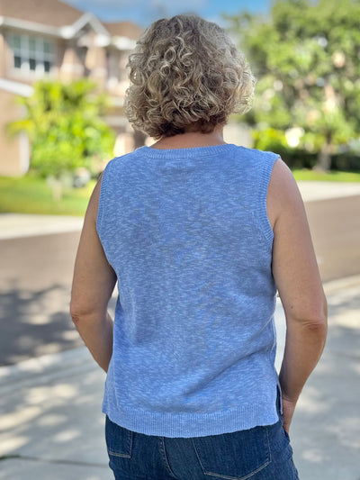 The Ava Sweater Tank - Periwinkle