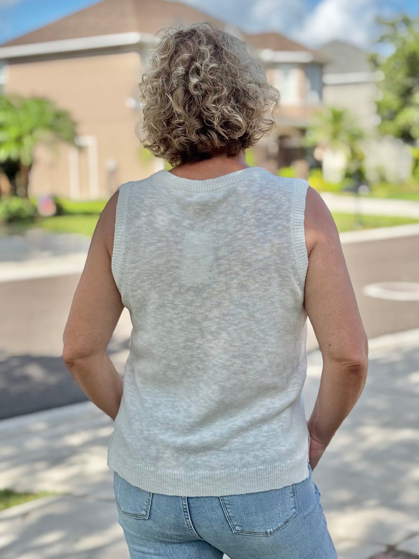 The Ava Sweater Tank - Off White