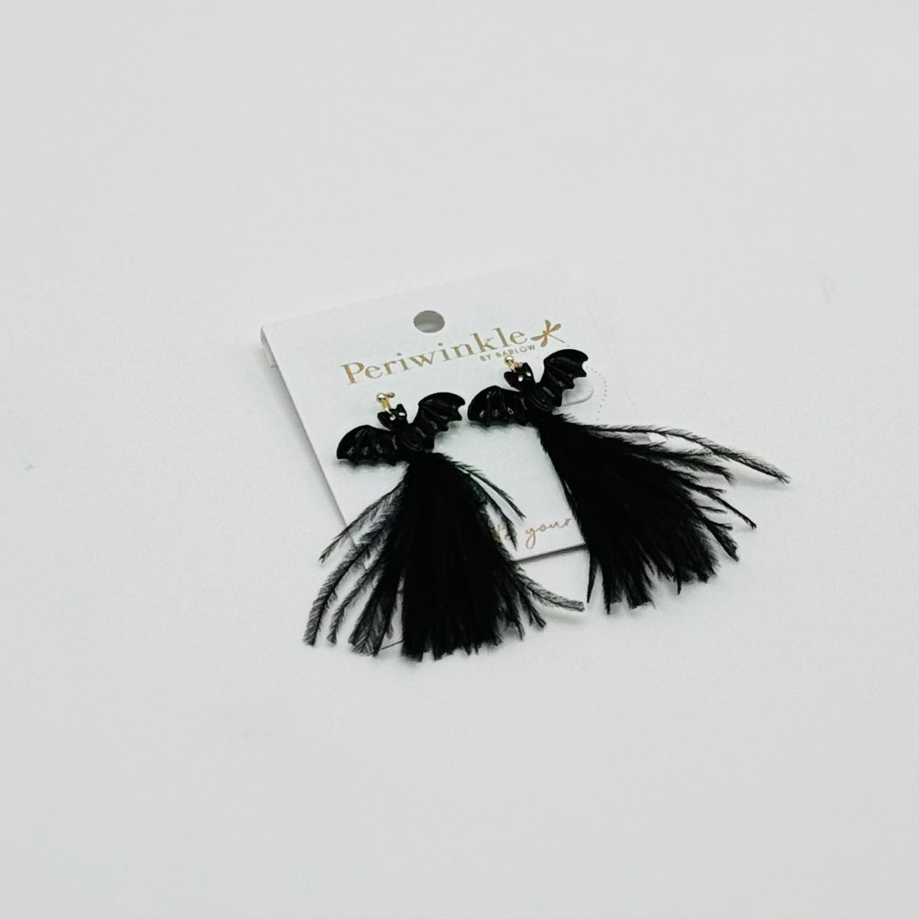 Spooktacular Jewelry Collection - Black Bat + Black Feathers