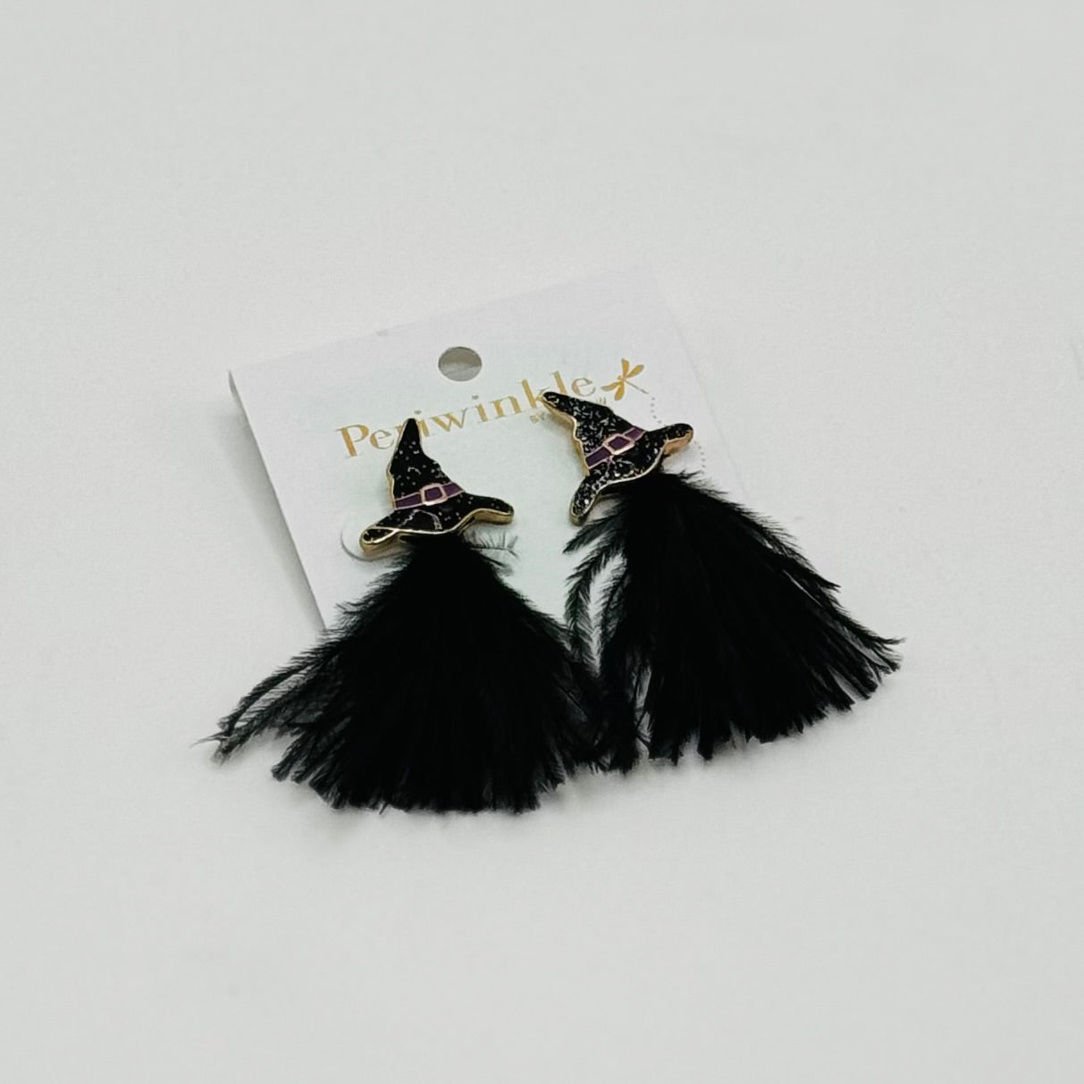 Spooktacular Jewelry Collection - Witch Hat + Black Feathers