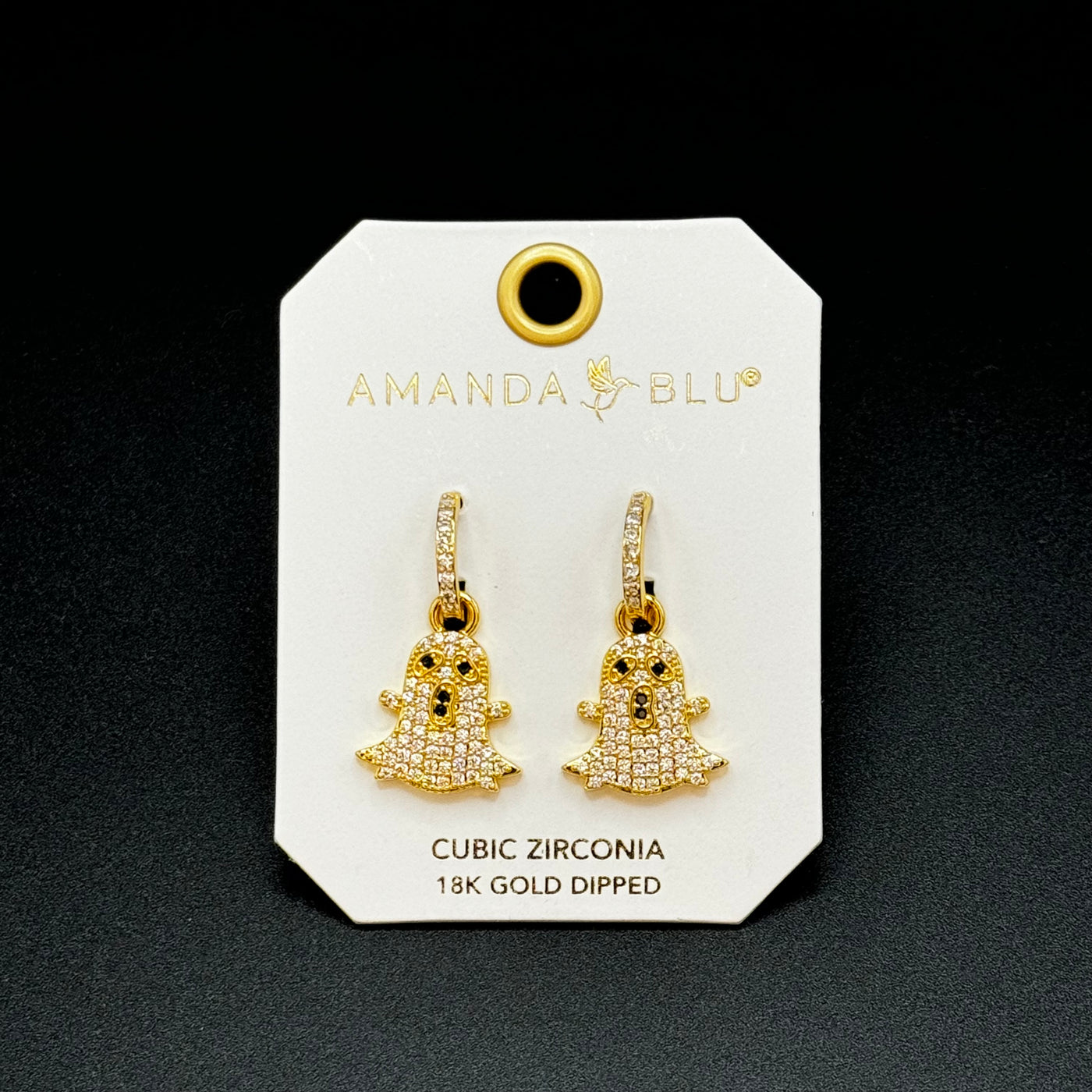 Spooktacular Earrings - Gold Ghost Drop