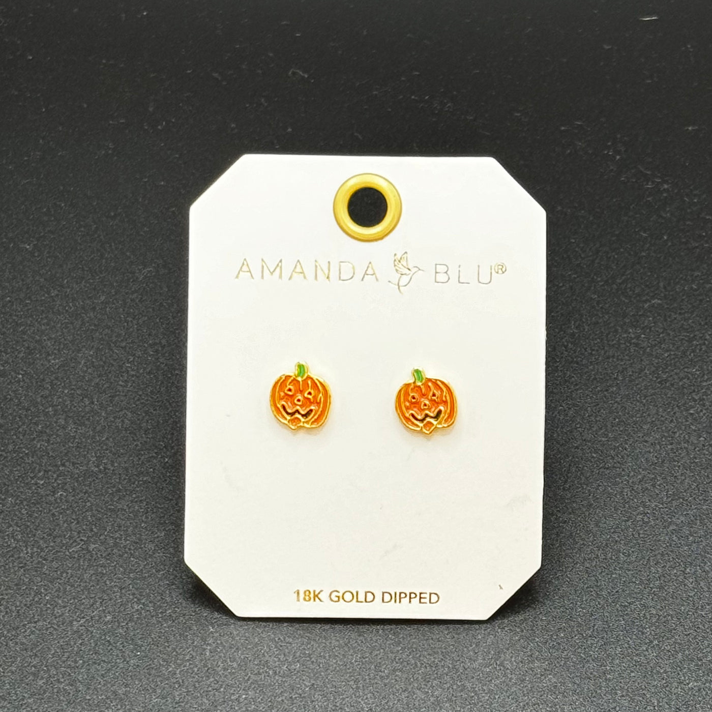 Spooktacular Earrings - Gold Pumpkin Enamel