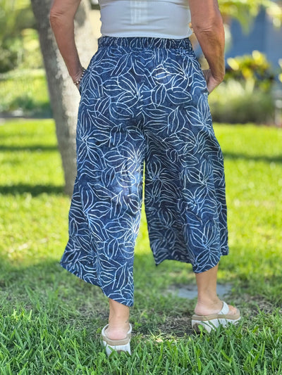 The Keegan Pant - Navy Leaf