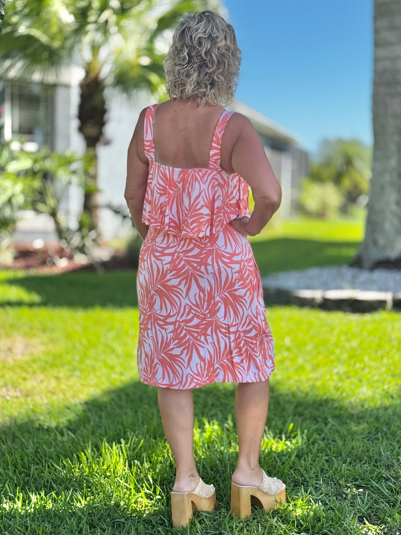 The Maddy Dress - Orange Fern