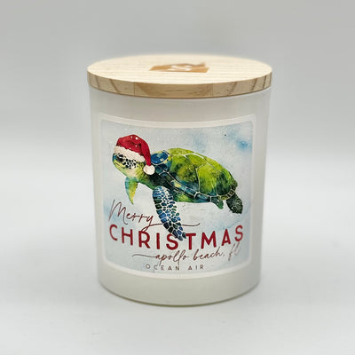 Winter Holiday Decor By Sincere Surroundings - Candle - Christmas Turtle /Apollo Beach - Ocean Air