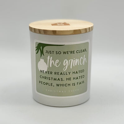 Winter Holiday Decor By Sincere Surroundings - Candle - Grinch Hated People- Christmas Cheer