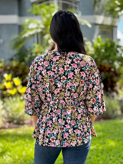 The Lizzy Dreamer Top In Black Multi By Dear Scarlett