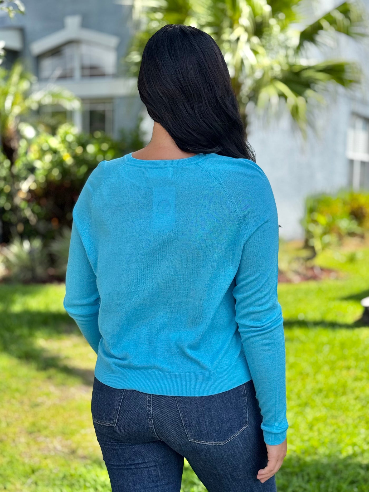 The Lana Top - Aqua Blue