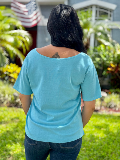 Weekend Warrior Top - Aqua Blue