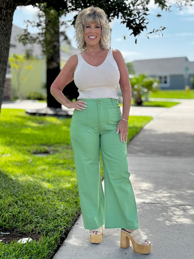 The Dana Pant - Apple Green