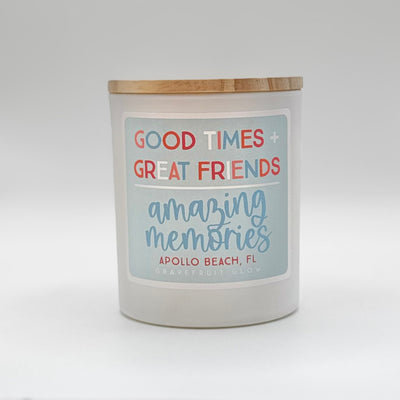 Candles By Sincere Surroundings - 
Amazing Memories Blue/Apollo Beach - Grapefruit Glow