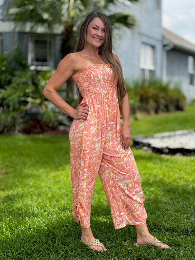 The Cambria Jumpsuit - Pink & Orange