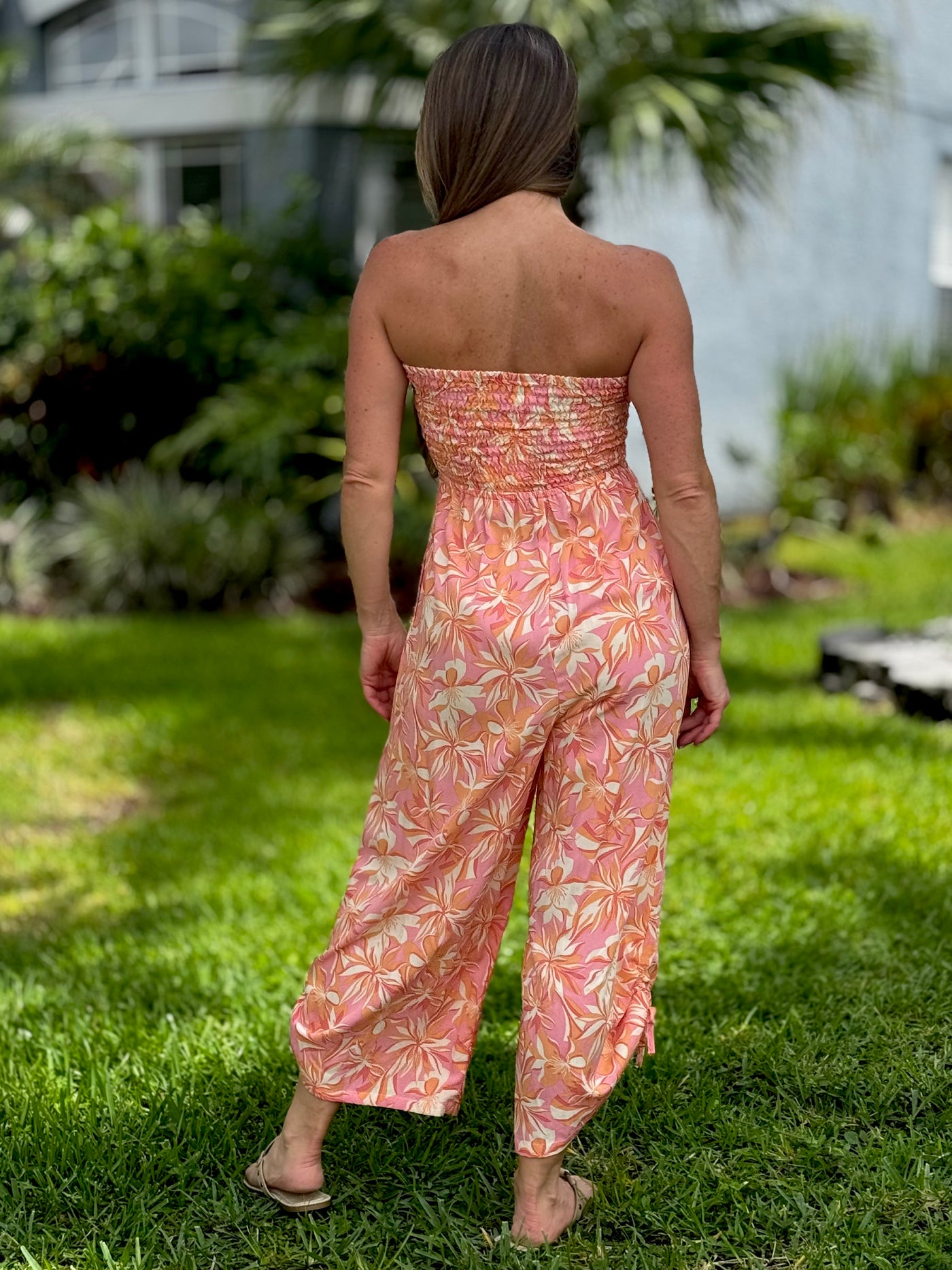 The Cambria Jumpsuit - Pink & Orange