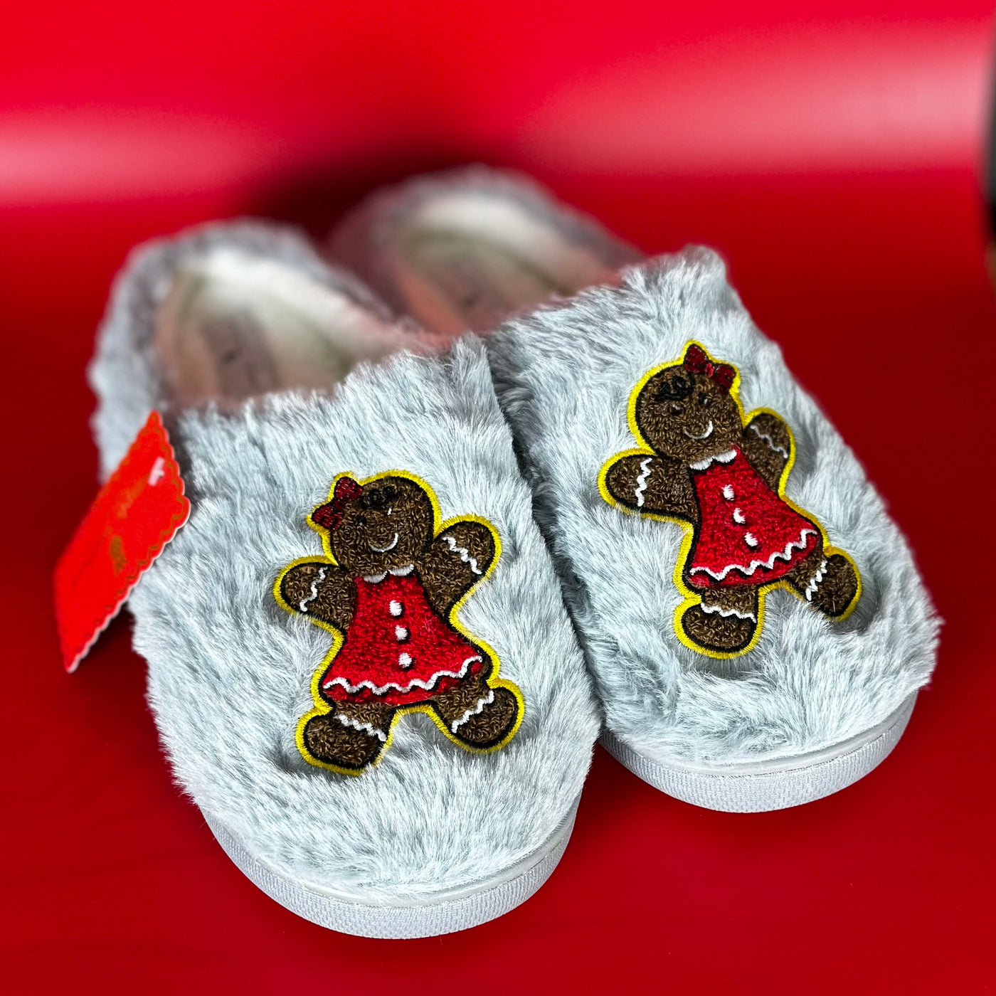 So Soft Sherpa Slippers By Simply Southern - Gingerbread Cookie/ Rubber Sole