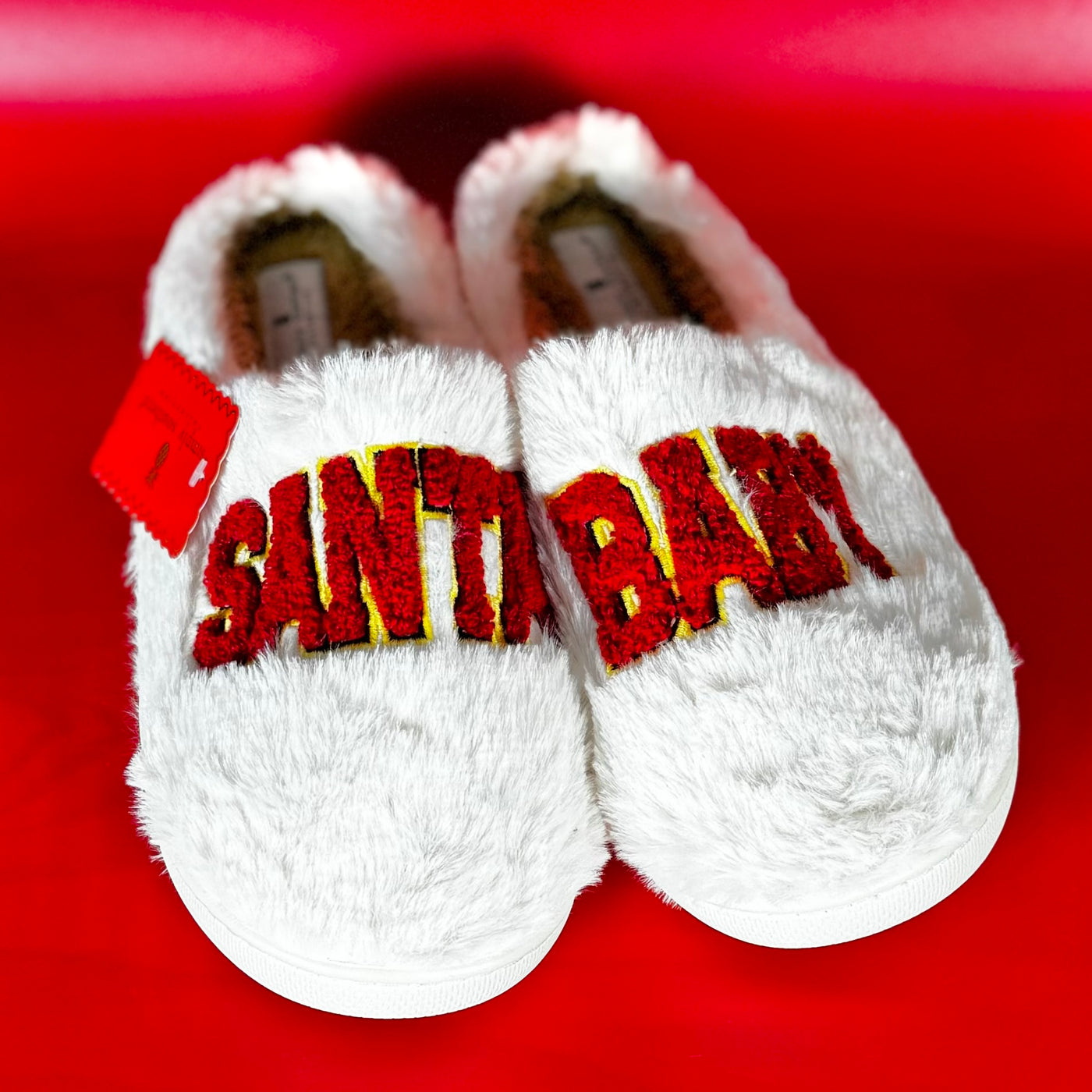So Soft Sherpa Slippers By Simply Southern - Santa Baby/ Rubber Sole