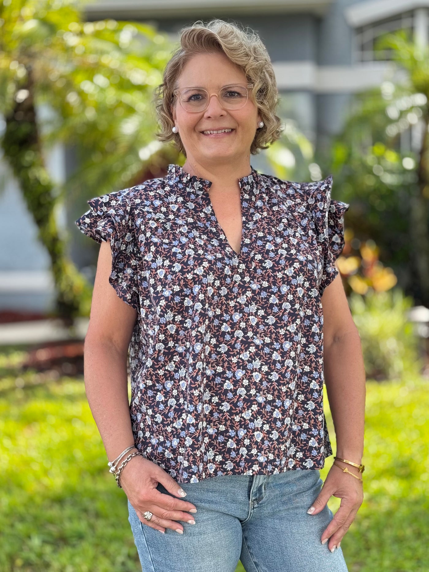 Winter Floral Top