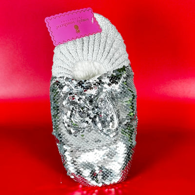 So Soft Sherpa Slippers By Simply Southern - Sequin Silver